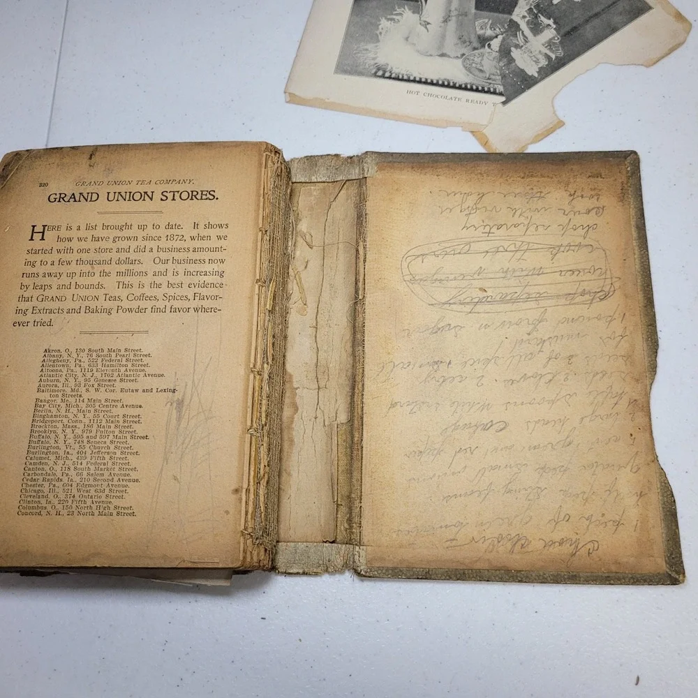 Grand Union 1902 Antique Cook Book Compton Hardcover‎ Vintage Recipes Fair